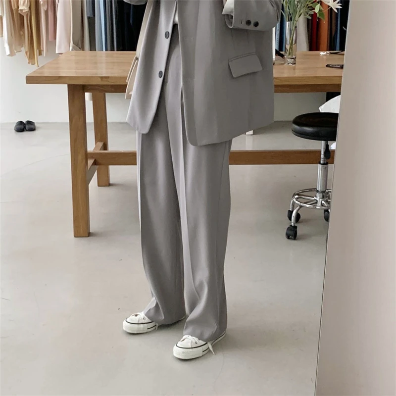 Casual Women 2 Piece Blazer Set Solid Long Sleeve Loose Suits High Waist Wide Leg Pants Cozy High Quality Women Suits OL
Casual Women 2 Piece Blazer Set Solid Long Sleeve Loose Suits High Waist Wide Leg Pants Cozy High Quality Women Suits OL