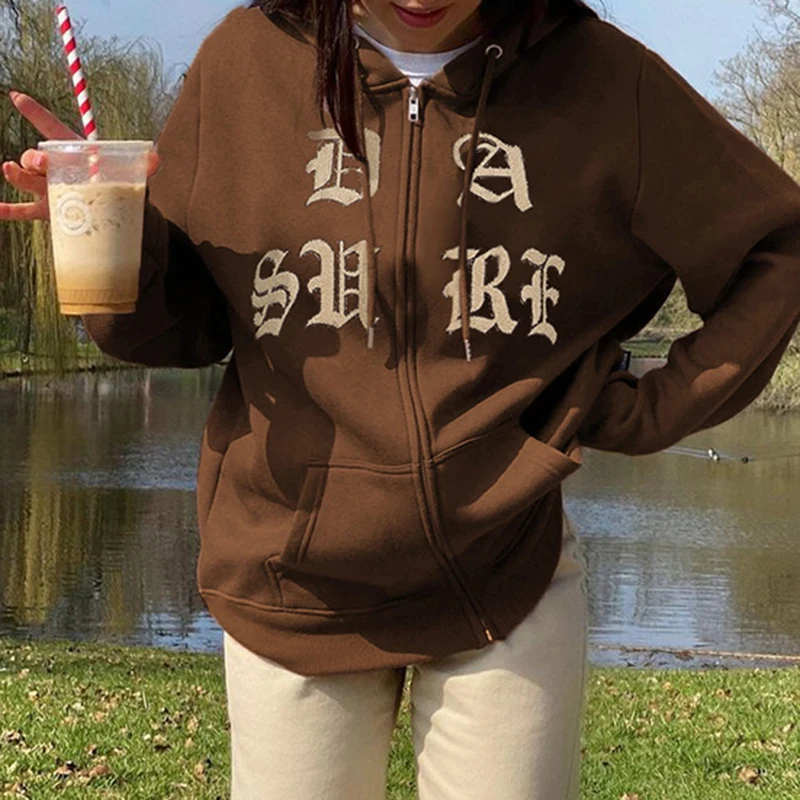 Women'S Sweatshirt Autumn Casual Streetwear Jackets 2021 New Fashion Retro Loose Women'S Blouse With Printed Zipper Hoodies
Women'S Sweatshirt Autumn Casual Streetwear Jackets 2021 New Fashion Retro Loose Women'S Blouse With Printed Zipper Hoodies