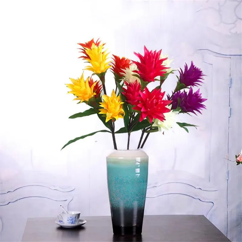 7 шт Поддельные длинные Стволовые бромелияды (3 головки/шт) 43 31 "длина имитация