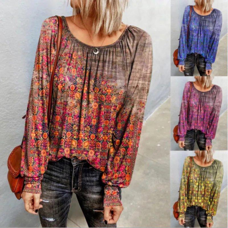 2022 New 5XL Autumn Ladies Print Top Loose Long-Sleeved O-Neck Fashion Casual All-Match T-Shirt
2022 New 5XL Autumn Ladies Print Top Loose Long-Sleeved O-Neck Fashion Casual All-Match T-Shirt