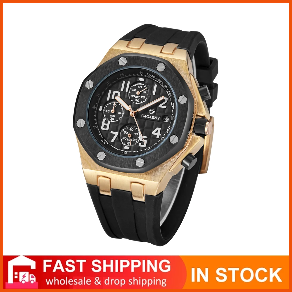 CAGARNY Brand Quality Men's Quartz Chronograph Watch Luxury Sports Silicone Military Male Clock Waterproof Fashion Men's Watches
CAGARNY Brand Quality Men's Quartz Chronograph Watch Luxury Sports Silicone Military Male Clock Waterproof Fashion Men's Watches