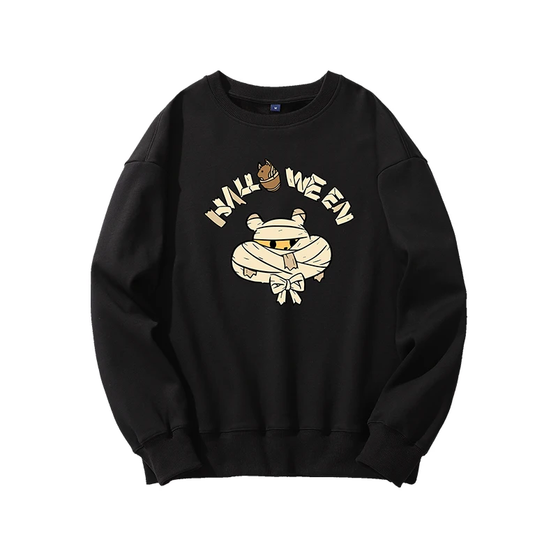 Autumn printed black European and American hooded street hipster round collar loose pullover thin cotton coat
Autumn printed black European and American hooded street hipster round collar loose pullover thin cotton coat