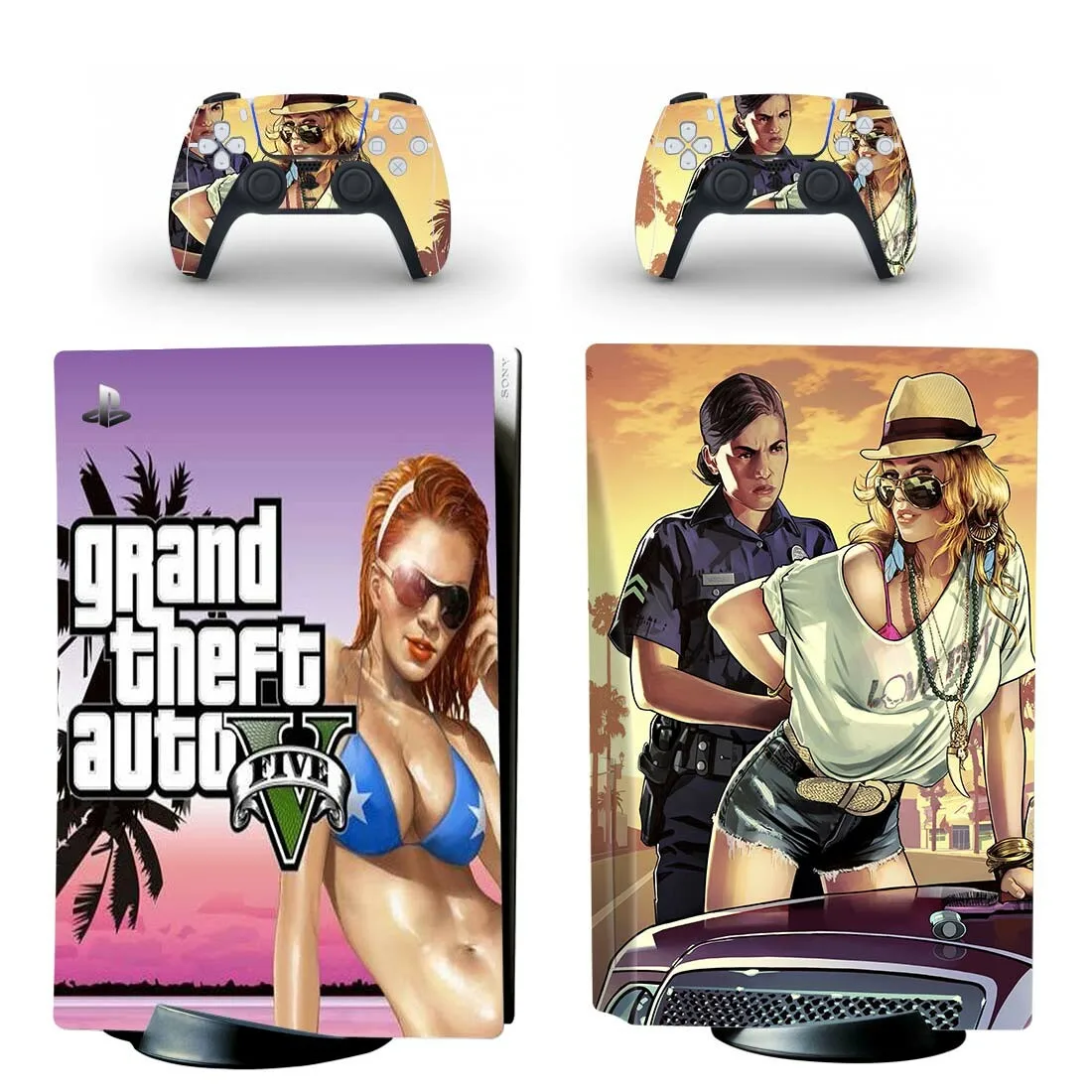 Стикеры Grand Theft Auto GTA PS5 для консоли PlayStation 5 и 2 контроллера | Электроника