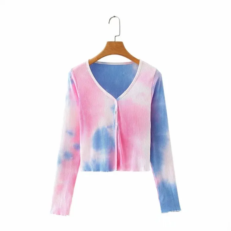 Early Autumn new casual casual fashion tie-dyed Cardigan t-shirt elastic slim V neck short shirt kawaii clothes tops for women
Early Autumn new casual casual fashion tie-dyed Cardigan t-shirt elastic slim V neck short shirt kawaii clothes tops for women