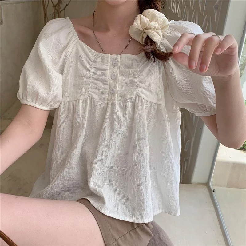 Sweet Blouses Women Cute Top All-match Short Sleeve Woman Fashion Loose Chic Elegant Student Casual Streetwear Harajuku Korean
Sweet Blouses Women Cute Top All-match Short Sleeve Woman Fashion Loose Chic Elegant Student Casual Streetwear Harajuku Korean