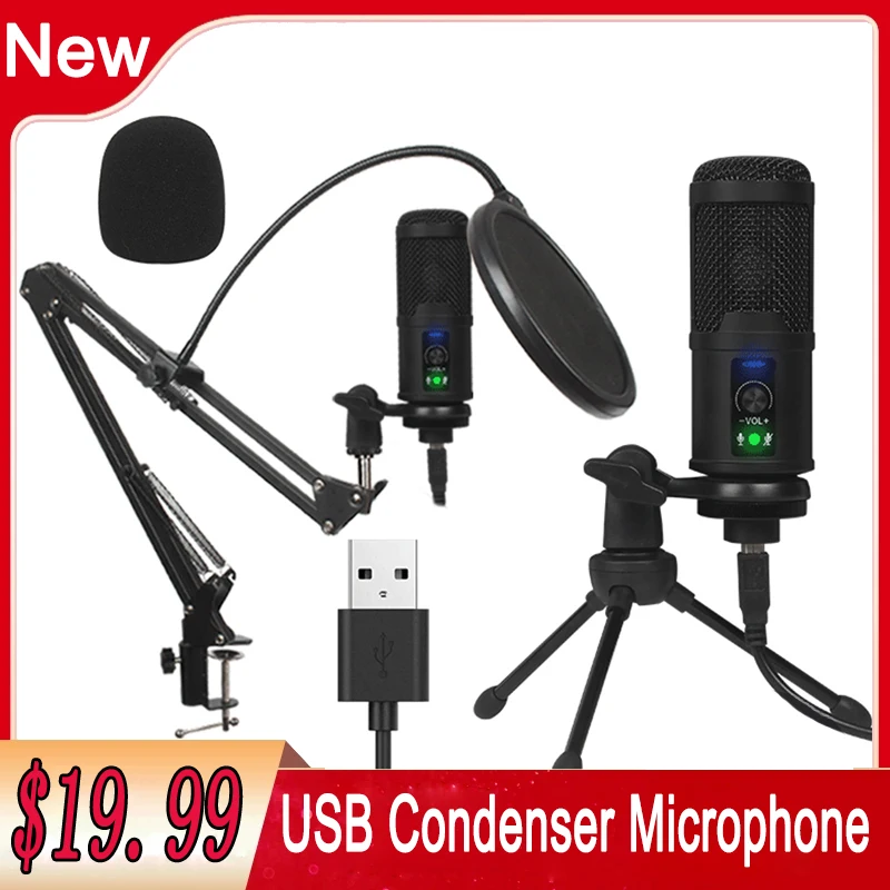 Профессиональный конденсаторный USB-микрофон, студийный записывающий микрофон для ПК, караоке, YouTube, с подставкой, 2021 
Профессиональный конденсаторный USB-микрофон, студийный записывающий микрофон для ПК, караоке, YouTube, с подставкой, 2021