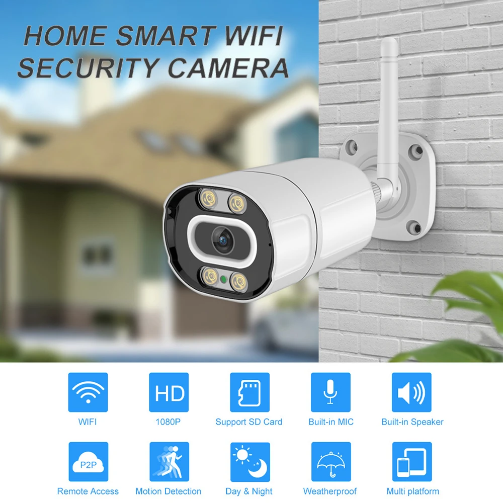 IP-камера 1080P 2 МП с функцией ночного видения и поддержкой Wi-Fi
IP-камера 1080P 2 МП с функцией ночного видения и поддержкой Wi-Fi