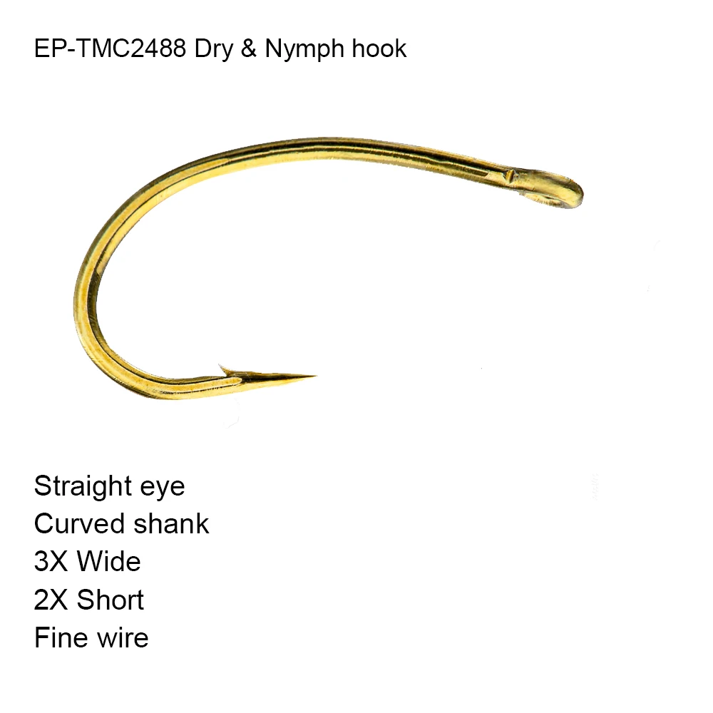 Eupheng 100 шт. рыболовный крючок для сухой Nymph изогнутый хвостовик с прямым