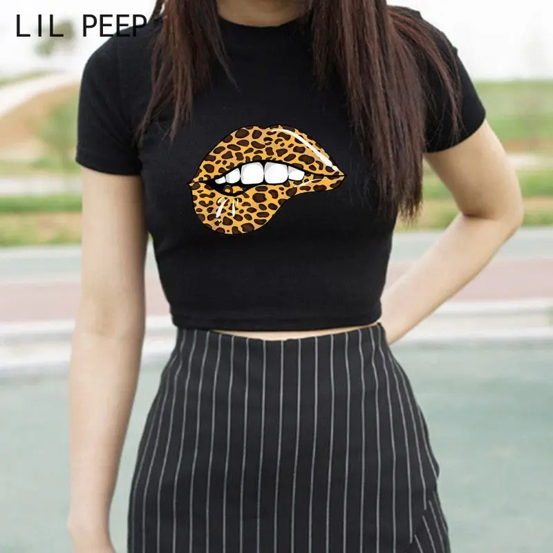 Leopard Lips Graphic Printed Funny T-Shirt Woman's Fashion Korean Style Shirt Female Tee Shirt Women Cool Crop Tops
Leopard Lips Graphic Printed Funny T-Shirt Woman's Fashion Korean Style Shirt Female Tee Shirt Women Cool Crop Tops