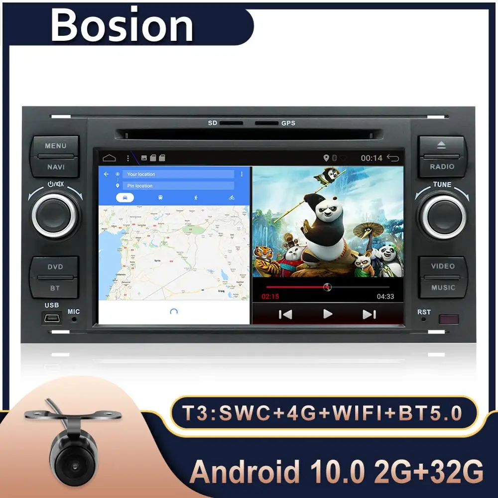 Автомобильный мультимедийный DVD плеер 2Din автомобильное радио GPS Android 10 0 для Ford Focus