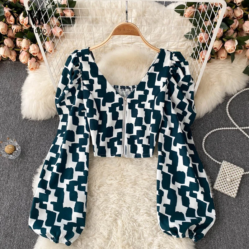 YuooMuoo Ins Fashion Zipper Fly Print Crop Tops Autumn Long Sleeve Ladies Blusas Streetwear Women Blouse
YuooMuoo Ins Fashion Zipper Fly Print Crop Tops Autumn Long Sleeve Ladies Blusas Streetwear Women Blouse