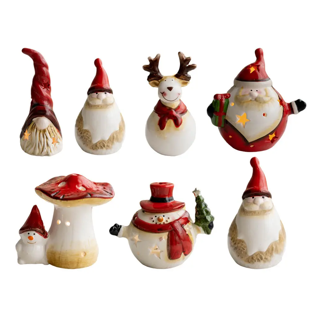 

Снеговик, рождественские украшения игрушки, олени, грибы, атмосферные огни для вечерние