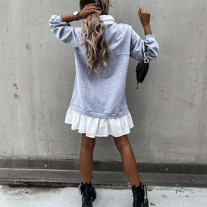 Elegant Women's Patchwork Solid Color Mini Dress Autumn Vintage Turn-Down Collar Button Dresses Woman Long Sleeve Casual Vestido
Elegant Women's Patchwork Solid Color Mini Dress Autumn Vintage Turn-Down Collar Button Dresses Woman Long Sleeve Casual Vestido
