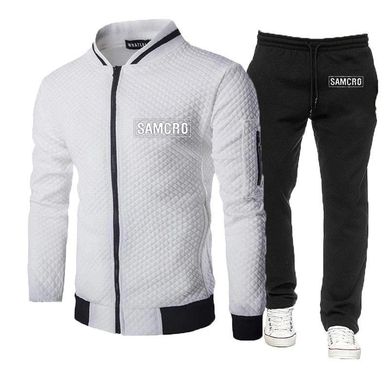 Spring Men SOA Sons of anarchy SAMCRO zipper Print Jackets Sport Suits Male Hoodies Fashion Fitness sweater Sweatpant Set
Spring Men SOA Sons of anarchy SAMCRO zipper Print Jackets Sport Suits Male Hoodies Fashion Fitness sweater Sweatpant Set