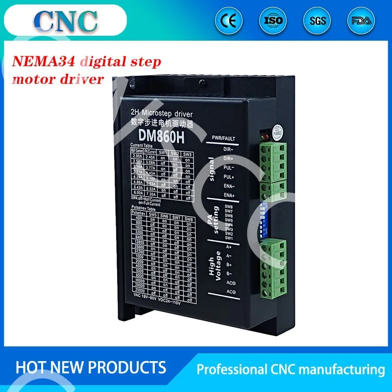 Stepper motor driver Dm860H Microstep Motor Two-phase DC motor speed controller for 57 86 stepper motor Nema 23 34
Stepper motor driver Dm860H Microstep Motor Two-phase DC motor speed controller for 57 86 stepper motor Nema 23 34
