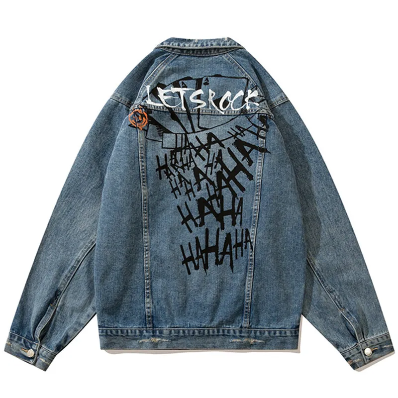 2021 Hip Hop Jean Jacket Gothic Streetwear Graffiti Letter Print Harajuku Denim Coat Autumn Fashion Casual Punk Rock Jackets
2021 Hip Hop Jean Jacket Gothic Streetwear Graffiti Letter Print Harajuku Denim Coat Autumn Fashion Casual Punk Rock Jackets