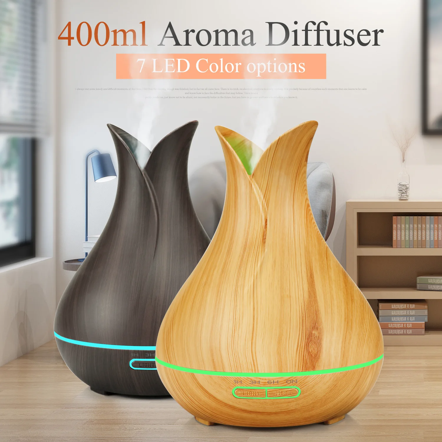 Aroma Essential Oil Diffuser 400ml Ultrasonic Cool Mist Humidifier for Home Yoga Office Spa Bedroom Baby Room | Дом и сад