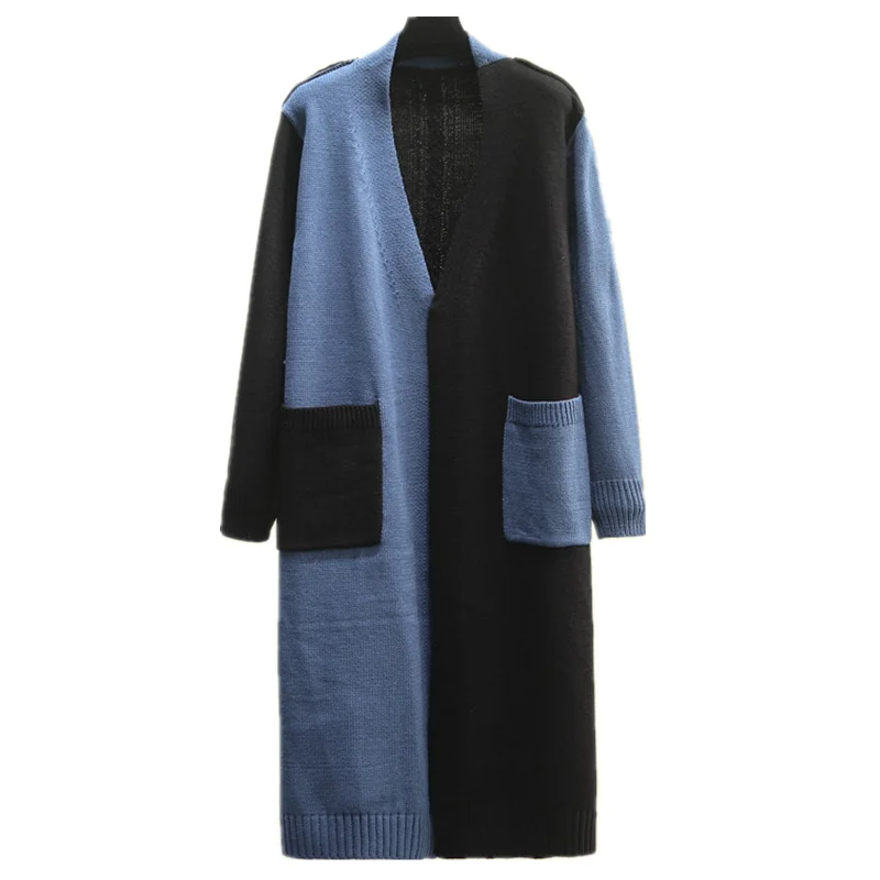 Spring Autumn New 2020 Women Fashion Stitching Ladies Cardigan Sweater V-neck Knitted All-match Long Coat Female
Spring Autumn New 2020 Women Fashion Stitching Ladies Cardigan Sweater V-neck Knitted All-match Long Coat Female