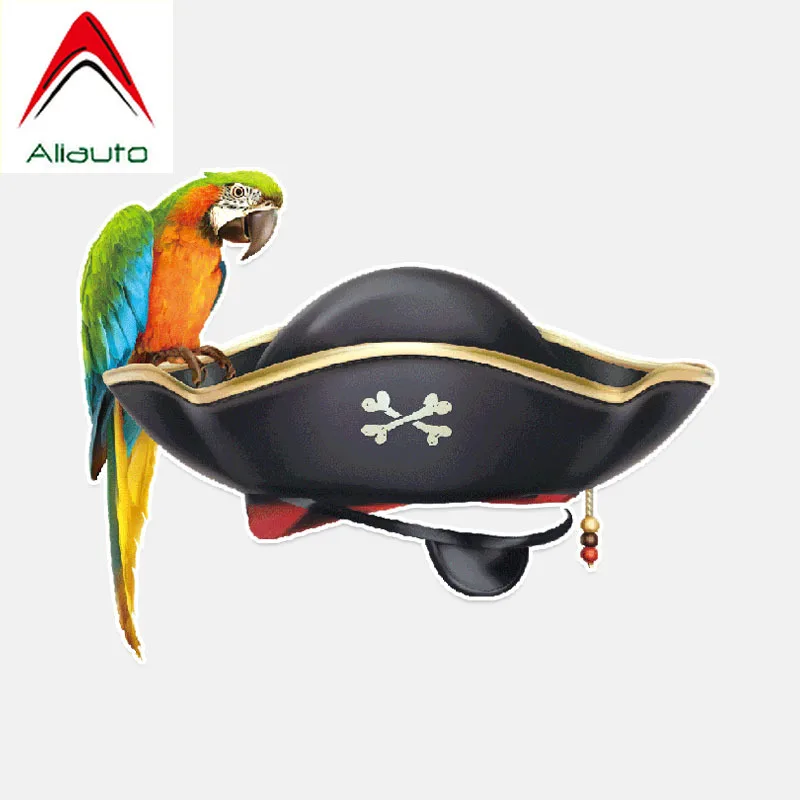 

Aliauto Unique Parrot Pirates Hat Decor Car Sticker PVC Waterproof Reflective Creative Colored Decal Accessories,14cm*11cm