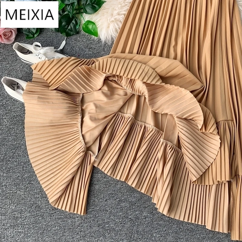 Women's Pleated Skirt Autumn Spring Stitching Europe High Waist Patchwork Skirts Woman Faldas Female Clothing
Women's Pleated Skirt Autumn Spring Stitching Europe High Waist Patchwork Skirts Woman Faldas Female Clothing
