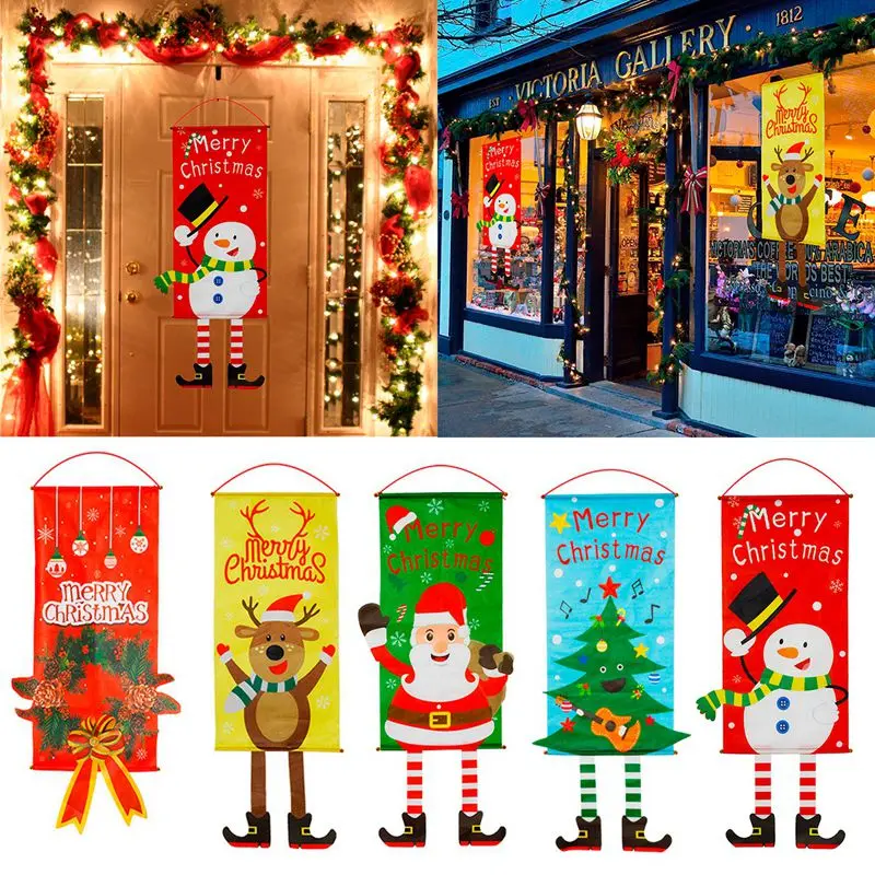 

Christmas Door Hanging Flag Merry Christmas Decor for Home 2021 Christmas Ornaments Cristmas Navidad Xmas Gifts New Year 2022