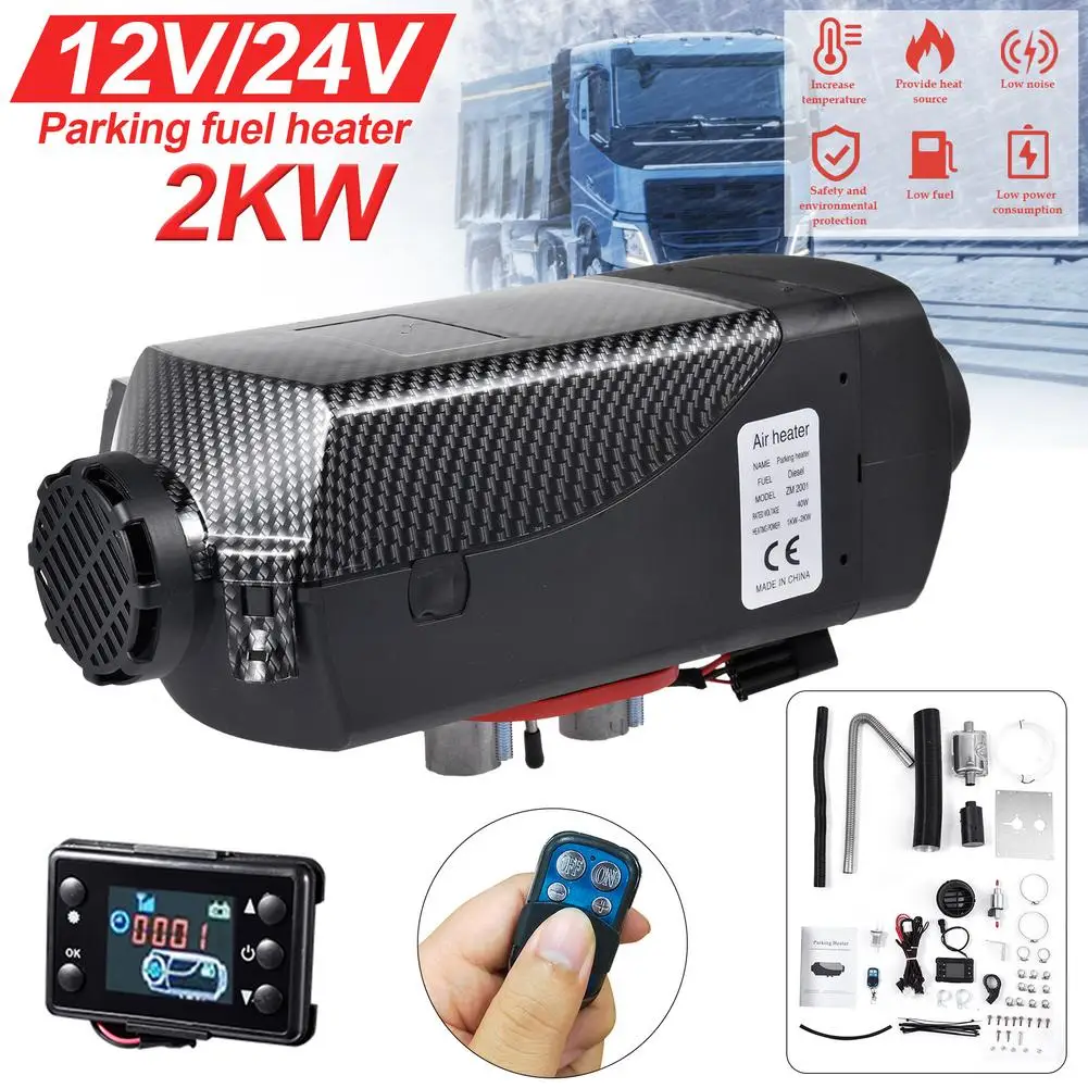 12V 2KW Car Heater Diesel Fuel Air Parking Heater With LCD Switch+Remote+Silencer
12V 2KW Car Heater Diesel Fuel Air Parking Heater With LCD Switch+Remote+Silencer
