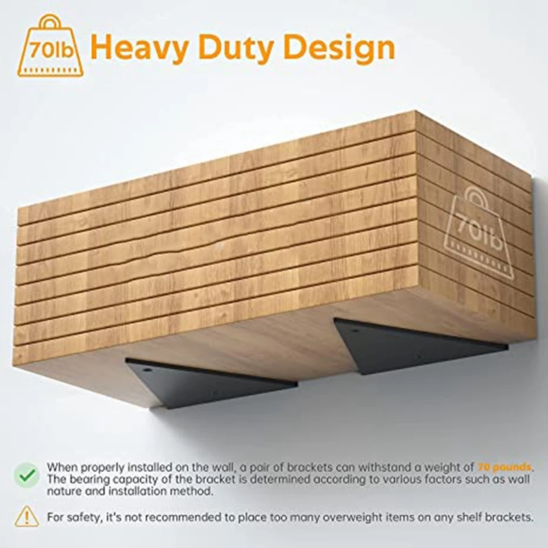 Shelf Brackets 6 Inch - Thick Corner Brace Black Steel Decorative Joint Angle Bracket for Shelf Triangular Bracket 4Pcs
Shelf Brackets 6 Inch - Thick Corner Brace Black Steel Decorative Joint Angle Bracket for Shelf Triangular Bracket 4Pcs
