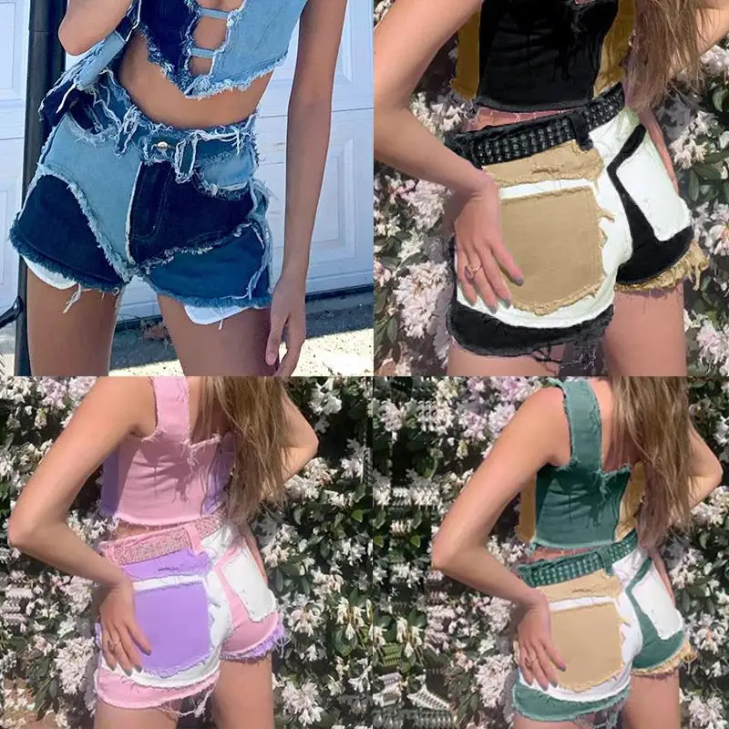 Patchwork Jeans Shorts Women Summer Fashion Sexy Hig Waist Do Old Washed Ripped Jean Shorts for Women Lugentolo
Patchwork Jeans Shorts Women Summer Fashion Sexy Hig Waist Do Old Washed Ripped Jean Shorts for Women Lugentolo