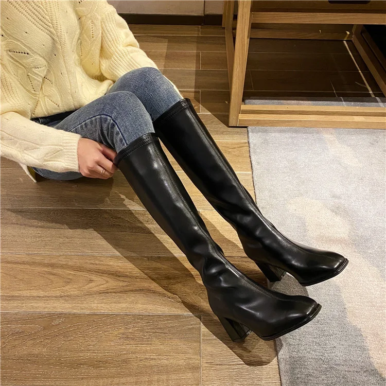 Long boots women's 2021 autumn and winter new square head thick heel Knight boots British style Knee Boots
Long boots women's 2021 autumn and winter new square head thick heel Knight boots British style Knee Boots