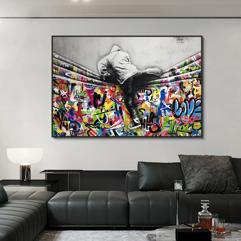 Street Graffiti Art Canvas Painting Behind the Curtain Wall Art Posters and Prints Pictures for Living Room Cuadros Decoration
Street Graffiti Art Canvas Painting Behind the Curtain Wall Art Posters and Prints Pictures for Living Room Cuadros Decoration