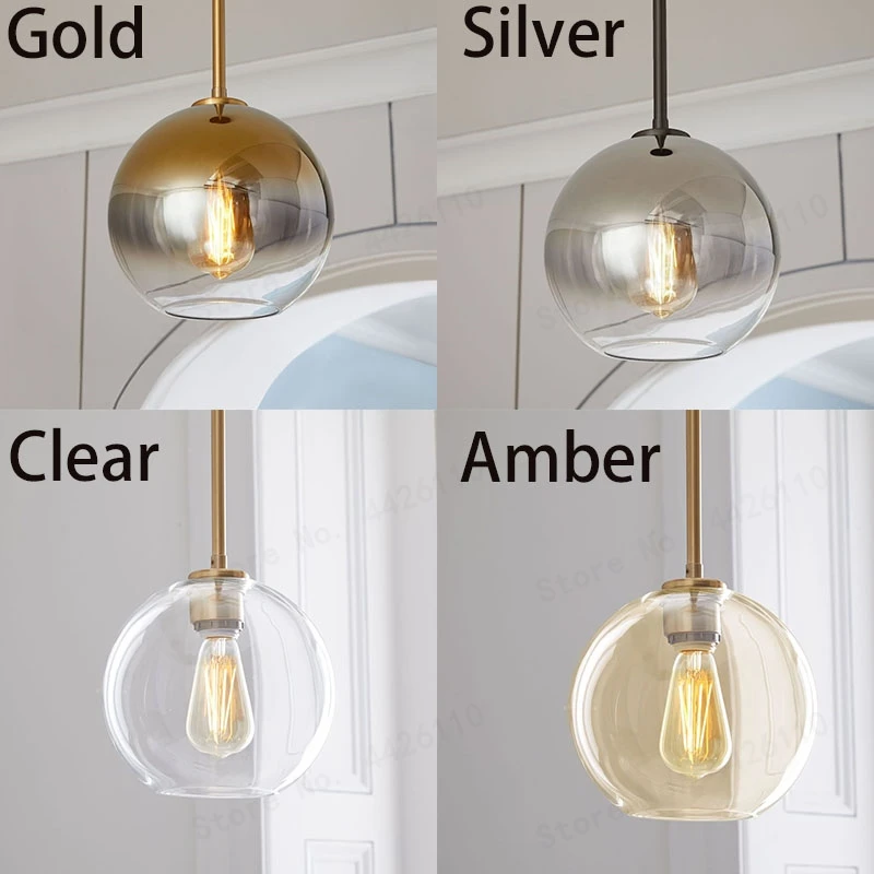 BLUBBLE Modern Pendant Light Silver Gold Gradient Glass Ball Hanging Lamp Hanglamp Kitchen Light Fixture Dining Living Room 
BLUBBLE Modern Pendant Light Silver Gold Gradient Glass Ball Hanging Lamp Hanglamp Kitchen Light Fixture Dining Living Room