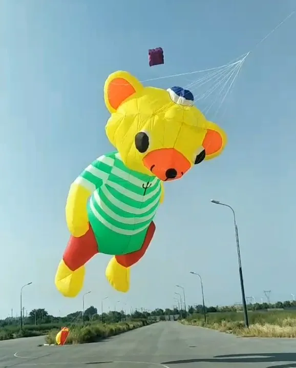 Воздушный змей bear big 3d ripstop мягкий воздушный koinobori летающий latawiec воздушные змеи