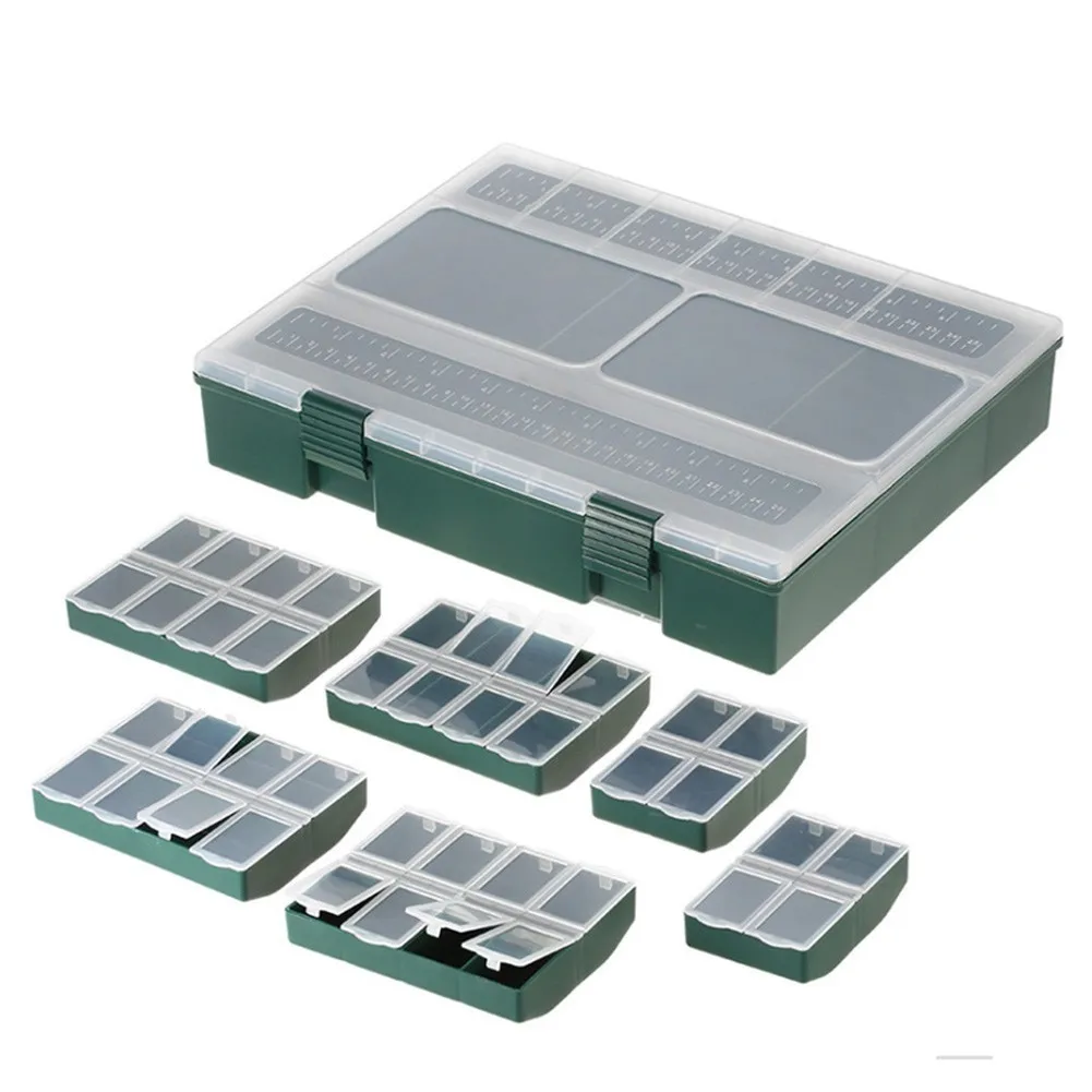 Plastic Fishing Lure Boxes Bait Storage Case 6+1 Tackle Box Storage System Carp Coarse Fishing Box + 6 Bit Boxes With Lids
Plastic Fishing Lure Boxes Bait Storage Case 6+1 Tackle Box Storage System Carp Coarse Fishing Box + 6 Bit Boxes With Lids
