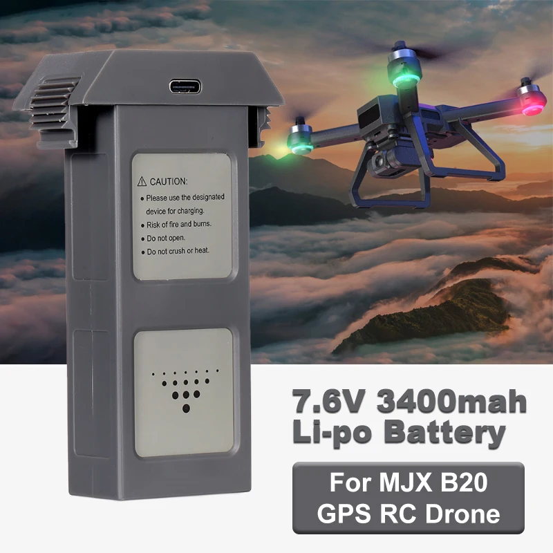 Original 7.6V 3400mah Li-po Battery For MJX B20 WIFI GPS Brushless Drone Battery RC Quadcopter Replace Accessories
Original 7.6V 3400mah Li-po Battery For MJX B20 WIFI GPS Brushless Drone Battery RC Quadcopter Replace Accessories