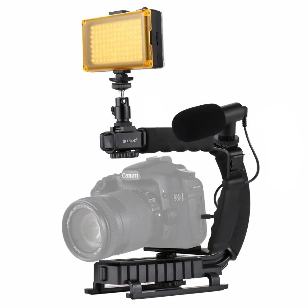 PULUZ DV Bracket Stabilizer Set U/C Shape Portable Handheld Bracket LED Studio Light Microphone Kit For iPhone Nikon Canon
PULUZ DV Bracket Stabilizer Set U/C Shape Portable Handheld Bracket LED Studio Light Microphone Kit For iPhone Nikon Canon