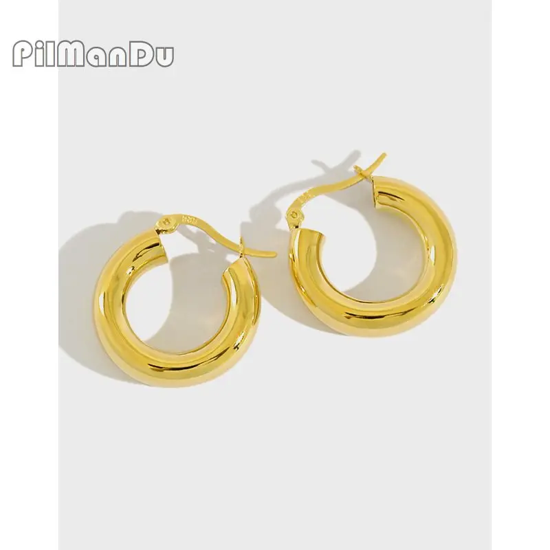 PilManDu S925 Sterling Silver Circle Ear Buckle Hoop Earrings For Women Minimalist Jewelry Girl Gift 2021Trendy Drop Shipping 
PilManDu S925 Sterling Silver Circle Ear Buckle Hoop Earrings For Women Minimalist Jewelry Girl Gift 2021Trendy Drop Shipping