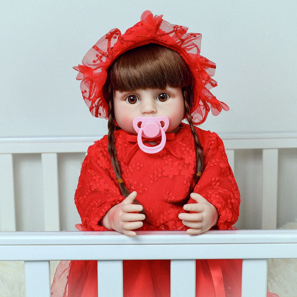 22inch About 55cm Christmas Doll With Skirt Handmade Reborn Baby Doll Full Silicone Body Realistic Bonecas Toys For Kids Gift
22inch About 55cm Christmas Doll With Skirt Handmade Reborn Baby Doll Full Silicone Body Realistic Bonecas Toys For Kids Gift