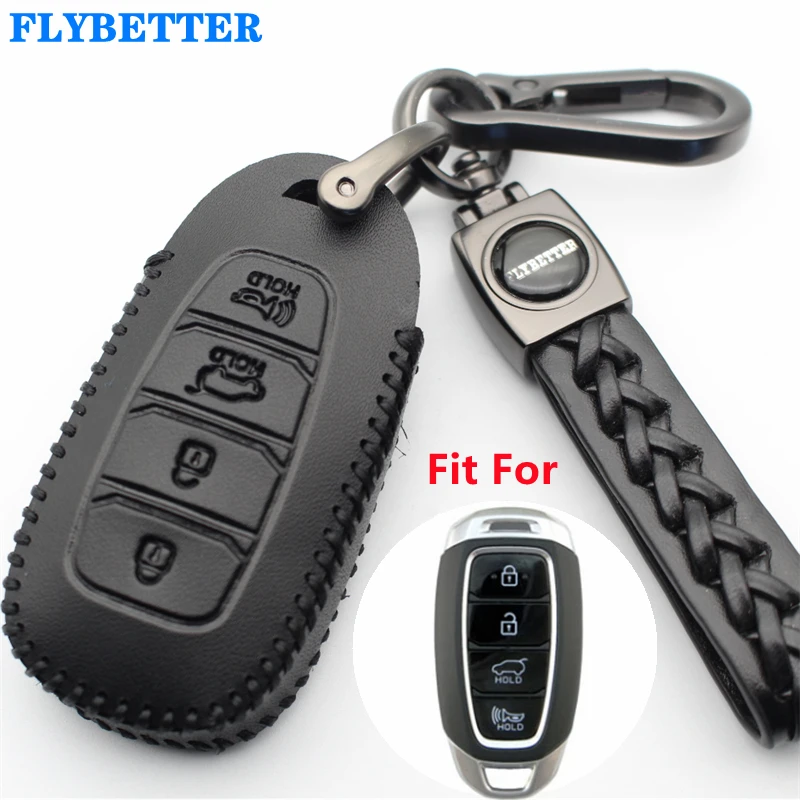 FLYBETTER Genuine Leather 4Button Smart Key Case Cover For Hyundai Santa Fe TM/Palisade/Grandeur/Azera/Elantra GT/Kona L707 
FLYBETTER Genuine Leather 4Button Smart Key Case Cover For Hyundai Santa Fe TM/Palisade/Grandeur/Azera/Elantra GT/Kona L707