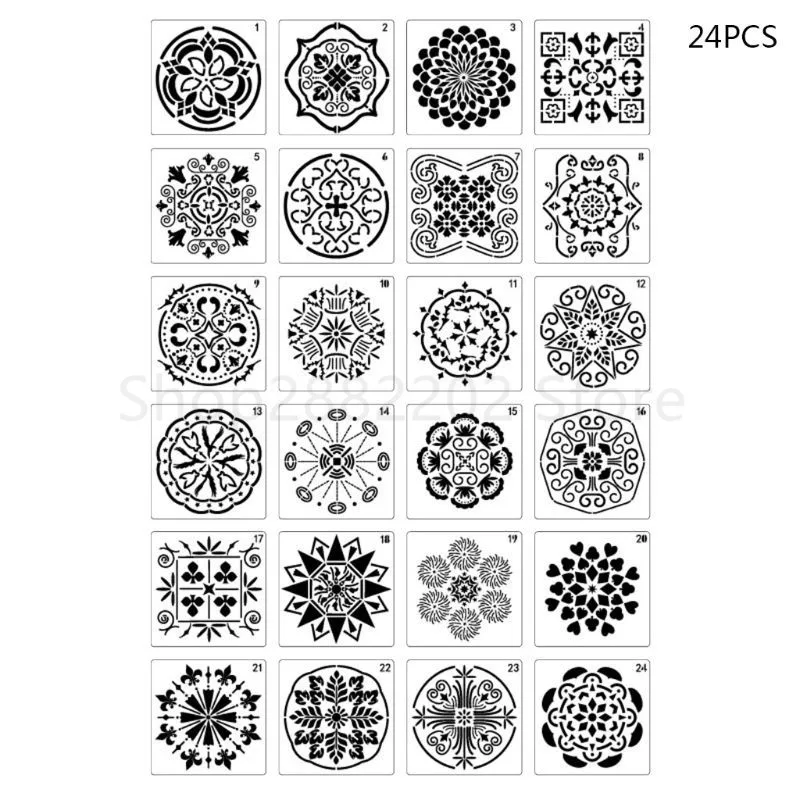 24pcs Mandala Drawing Template Stencil Wall Painting Embossing Scrapbooking DIY Diary Decorative Art Craft Templates
24pcs Mandala Drawing Template Stencil Wall Painting Embossing Scrapbooking DIY Diary Decorative Art Craft Templates