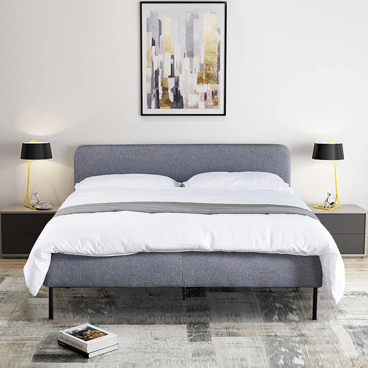 NEW Queen Size Bed Frame Upholstered Platform Bed Panel W/ Wood Slats Bed Frame for Children Teens Adults Bedroom 80x60x34inch
NEW Queen Size Bed Frame Upholstered Platform Bed Panel W/ Wood Slats Bed Frame for Children Teens Adults Bedroom 80x60x34inch