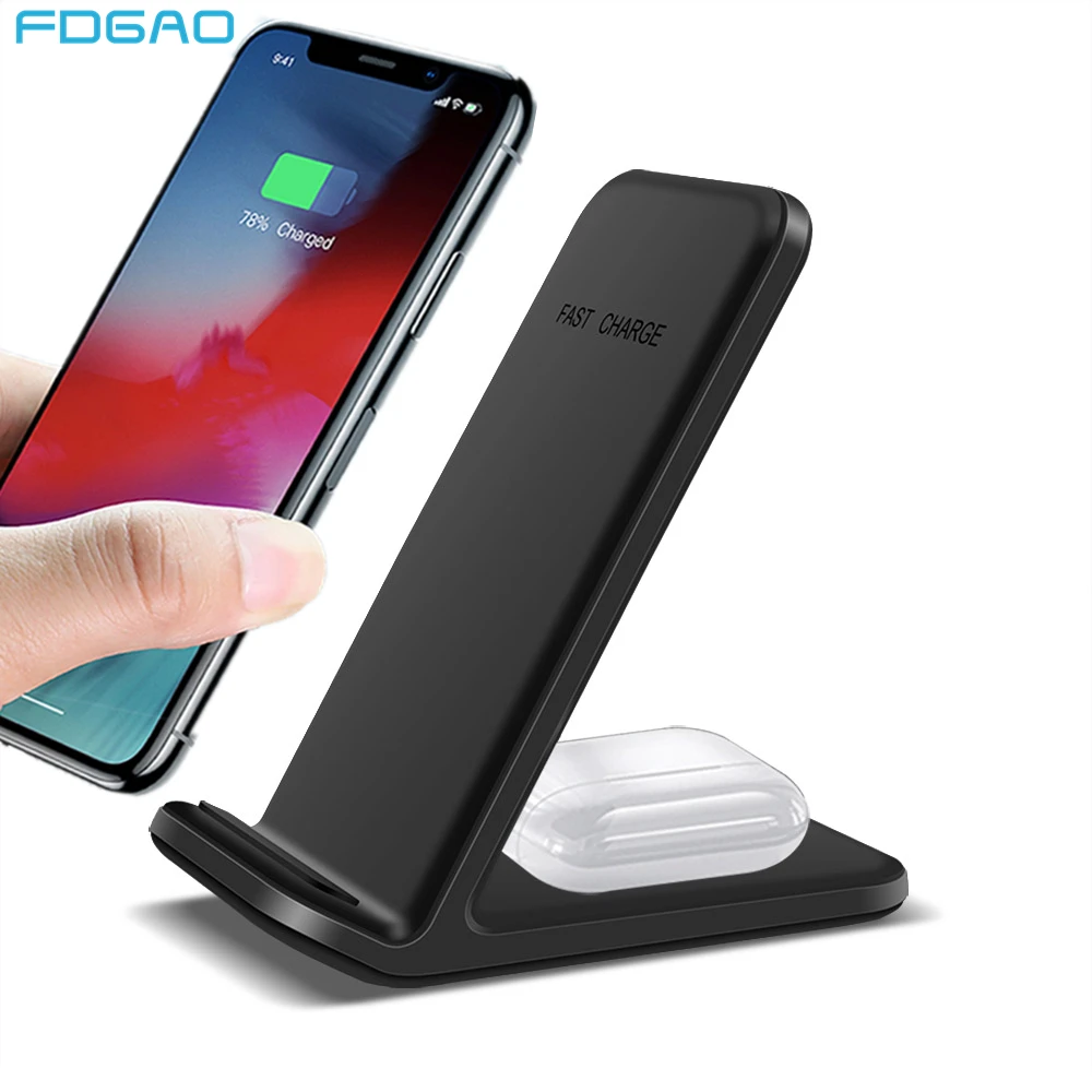 

2 In 1 15W Wireless Charger Stand for iPhone 14 13 12 11 X XS 8 XR Airpods Pro Samsung S22 S21 Type C Fast Charging Dock Station