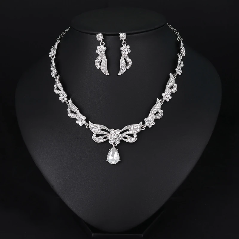 Wedding Jewelry Sets for Charming Women Dresses Dating Accessories Glass Crystal Necklace Earrings Set
Wedding Jewelry Sets for Charming Women Dresses Dating Accessories Glass Crystal Necklace Earrings Set