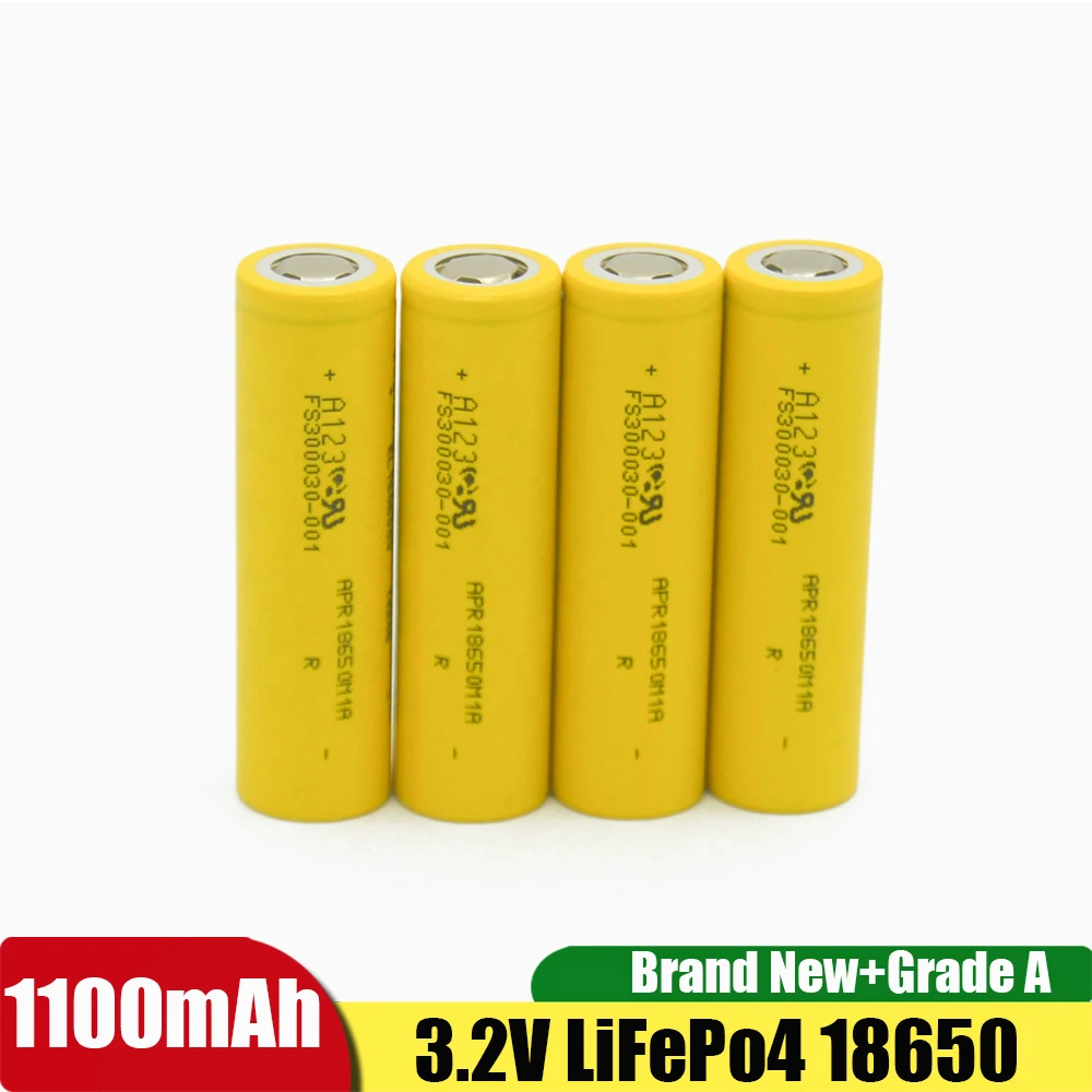 Riginal Lifepo4 18650 1100mah APR18650M1A 3.2V Battery 18650 1100mah 30C for Mod Mech Pack Power Tool
Riginal Lifepo4 18650 1100mah APR18650M1A 3.2V Battery 18650 1100mah 30C for Mod Mech Pack Power Tool