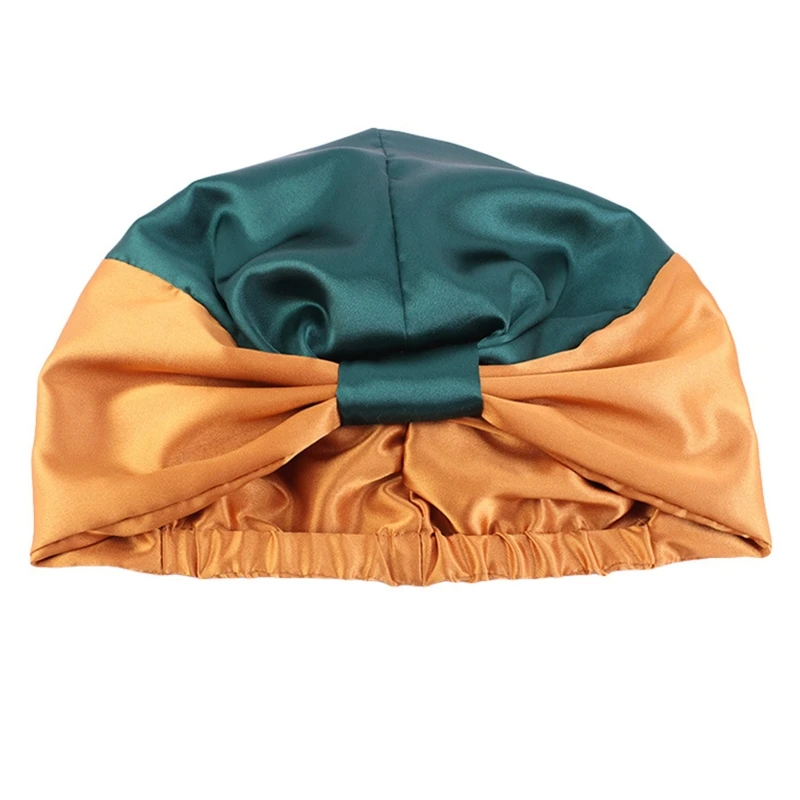 Women Faux Silk Sleeping Bonnet Cap Contrast Color Knotted Elastic Turban Hat F3MF
Women Faux Silk Sleeping Bonnet Cap Contrast Color Knotted Elastic Turban Hat F3MF