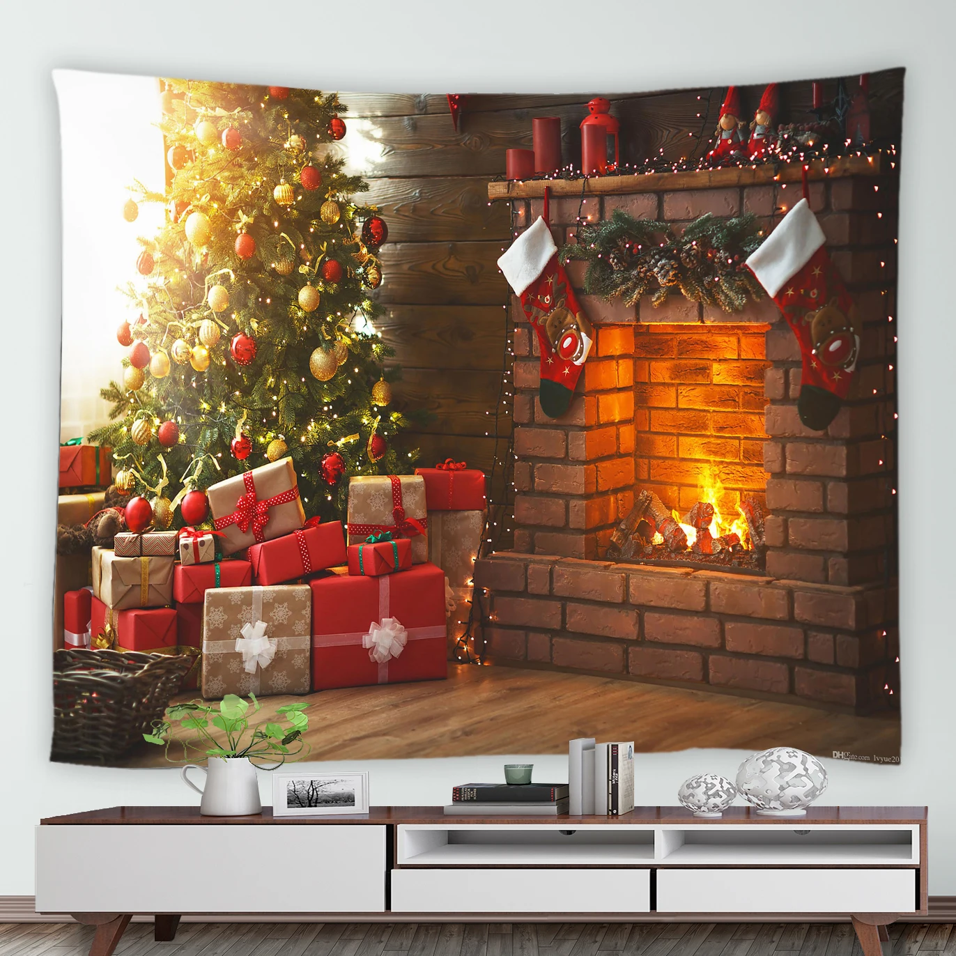 Xmas Tree Red Ball Retro Fireplace Christmas Tapestry New Year Holiday Party Backdrop Decor Wall Hanging Home Dorm Tapestries
Xmas Tree Red Ball Retro Fireplace Christmas Tapestry New Year Holiday Party Backdrop Decor Wall Hanging Home Dorm Tapestries