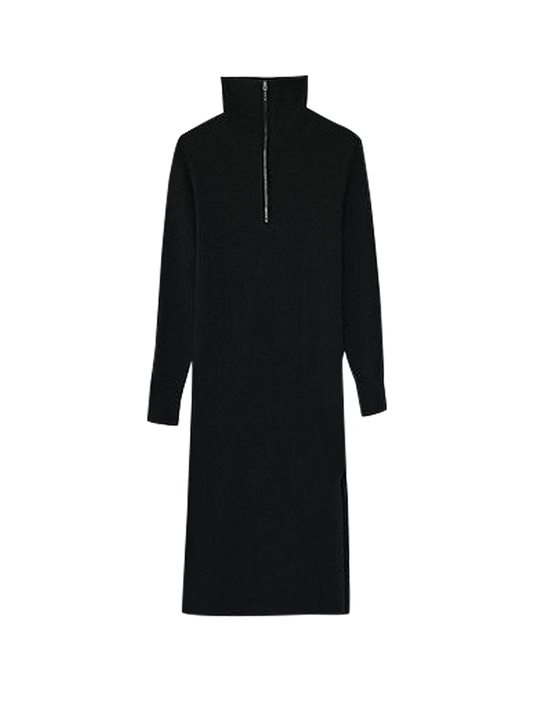 2020 Winter Zipper High Collar Long Knitwear Dress Women Long Sleeve Knit Pullover Sweater Sexy Open Slit Knitted Sheath Skirt
2020 Winter Zipper High Collar Long Knitwear Dress Women Long Sleeve Knit Pullover Sweater Sexy Open Slit Knitted Sheath Skirt