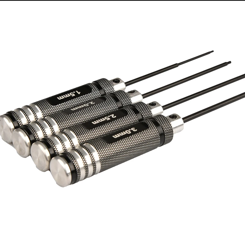 4Pcs 1.5/2/2.5/3.0mm Screw Driver Set Screwdriver Wrench Tool Kit Black Hex Drivers Allen Wrench Repair Tool Set for RC Cars
4Pcs 1.5/2/2.5/3.0mm Screw Driver Set Screwdriver Wrench Tool Kit Black Hex Drivers Allen Wrench Repair Tool Set for RC Cars