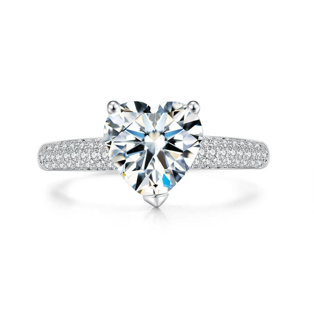 Фото Романтическое кольцо с большим сердцем из циркония для женщин свадебное