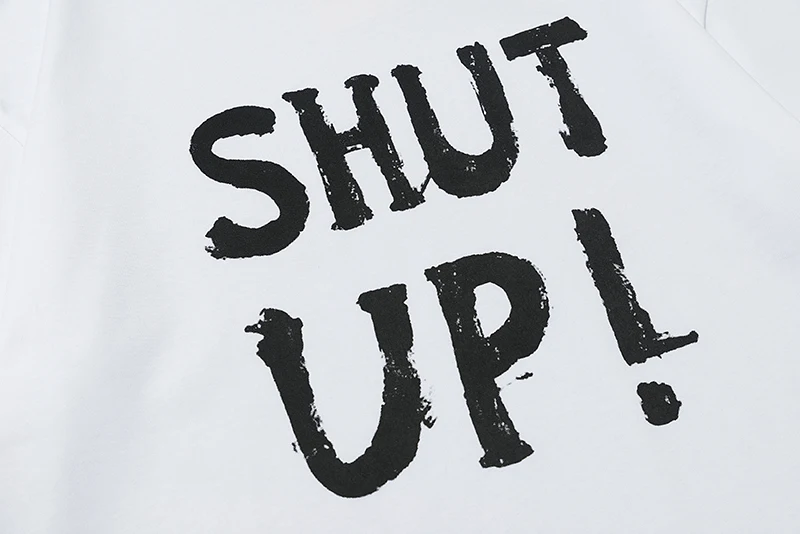2020ss Top Version Vetements T-Shirt Men Women Couples Basic Top Tee Shut Up Screen Printed Pure Cotton T Shirt