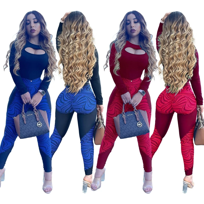 Sexy 2 Piece Set Hollow Out Long Sleeve Top Printed Leggings Women Festival Outfits Streetwear Night Club Matching Sets
Sexy 2 Piece Set Hollow Out Long Sleeve Top Printed Leggings Women Festival Outfits Streetwear Night Club Matching Sets